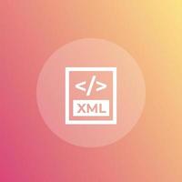 XML file format icon for web and apps vector