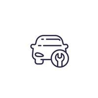 icono de línea de vector de servicio de coche