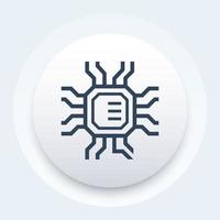 chipset, microchip, microelectronics icon, vector illustration