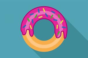 Vector illustration of a donut on blue background