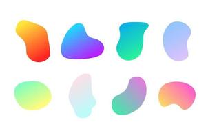 Vector abstract shapes with gradients on white background.