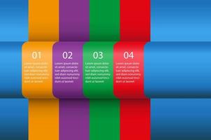 Four step infographic template in various colors vector