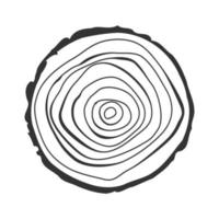 Black icon of log isolated on white background. Cross section of the tree. vector