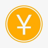 Yuan icon. Chinese currency symbol. Vector illustration. Coin symbol.