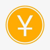 Yuan icon. Chinese currency symbol. Vector illustration. Coin symbol.