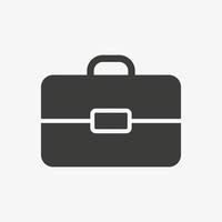 Briefcase vector icon isolated on white background. Work bag symbol.