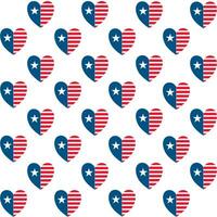 United States flag pattern heart shaped seamless background vector