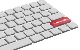 Red subscribe button on keyboard. vector