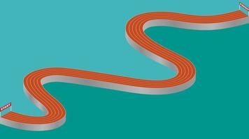 Abstract rugged running track with starting and finishing lines. vector