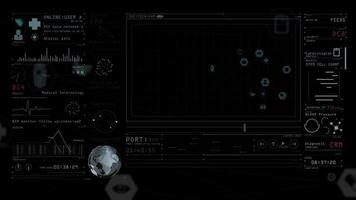 medische en technologische interface computergegevens scherm gui in 4k video