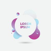 Liquid banner with bright effect isolated white background. Neon badge. Abstract geometric shape. Dynamic composition. Vector illustration