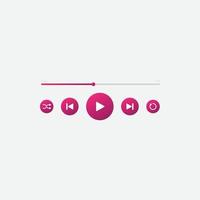 icon media player button with gradient color vector