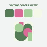 paleta de colores vintage con ejemplo de arte geométrico vector