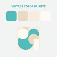 paleta de colores vintage con ejemplo de arte geométrico vector