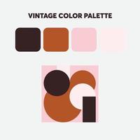 paleta de colores vintage con ejemplo de arte geométrico vector