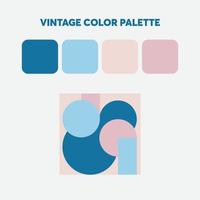 paleta de colores vintage con ejemplo de arte geométrico vector