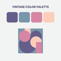 paleta de colores vintage con ejemplo de arte geométrico vector