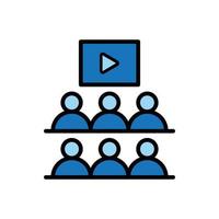 Business video conference meeting icon vector
