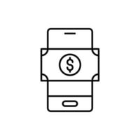 icono de pago móvil en línea vector