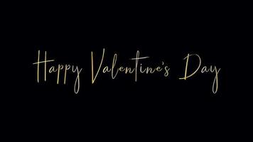 Happy Valentine Day Gold Text Titles background video