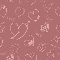 Pink heart seamless pattern background vector