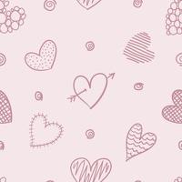 Pink heart seamless pattern background vector