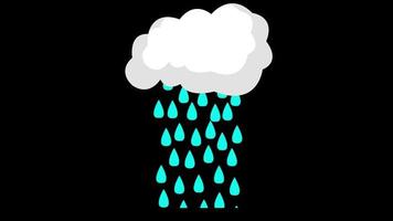 white cloud with rain on a black background. white cloud with rain love on a black background. video