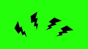 Electric Shock, Power, Energy Icon Vibrating Cartoon Effect on Green Background video