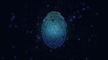 tecnología huella dactilar contraseña escaneo identidad y concepto de tecnología de seguridad. video