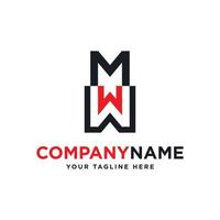 Unique modern creative elegant letter MW logo template. vector