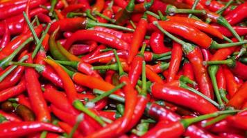 Ripe red chillies, spices of Thailand for cooking video