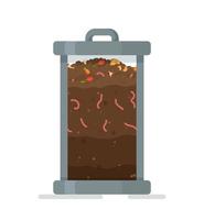 Veainable lifestyle, zero waste concept.ctor illustration Compost system icon. vector
