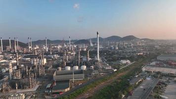 Chemical oil refinery plant, power plant and metal pipe concept industry video