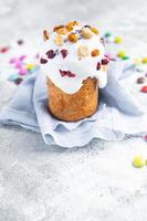 Easter holiday Easter cake homemade pastry sweet bread food background photo