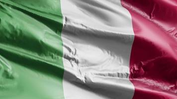 Italy flag waving on the wind loop. Italian banner swaying on the breeze. Full filling background. 10 seconds loop. video