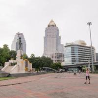 Statue of King Rama VI BANGKOKTHAILAND01 AUGUST 2018 This statue is located in front of Lumphini Park Silom area. on 01 AUGUST 2018 in Thailand. photo