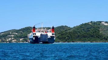 SKIATHOS, GREECE - JULY 2020 Hellenic Seaways ferry arrive in Skiathos island. photo