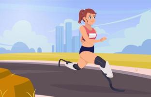 concepto de atleta de maratón discapacitado vector