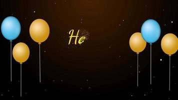 Happy birthday animation with ballons and particles suitable for Celebration, Greeting Card, festival, Events, etc video