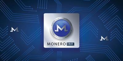 Monero XMR Cryptocurrency logo in a futuristic technology background vector