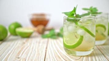 iced lime soda with mint - refreshing drink