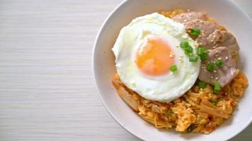 Kimchi fried rice with fried egg and pork - Korean food style video