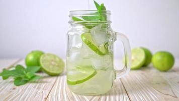 iced lime soda with mint - refreshing drink