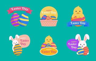 Easter Day Label Set vector