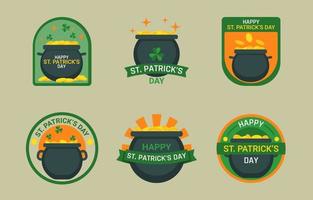Saint Patrick's Gold Pot Label Collection vector