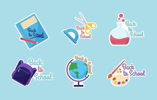 Back to School  Sticker Set vector