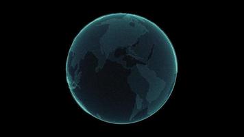Partikeleffekt mit rotierendem Animationszukunftstechnologie-Geschäftskonzept des Planetenerde in 4k video