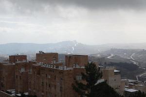 Snow in Jerusalem and the surrounding mountains photo