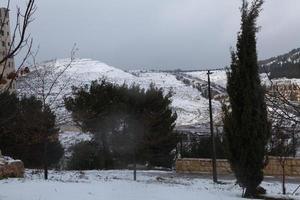 Snow in Jerusalem and the surrounding mountains photo