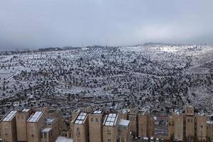 Snow in Jerusalem and the surrounding mountains photo